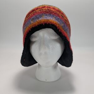Iclandic Design Newari Handcrafted Wool Multi-color Ear Flap Beanie from Nepal